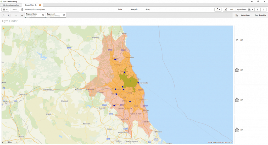 A screenshot of Geoanalytics and region map